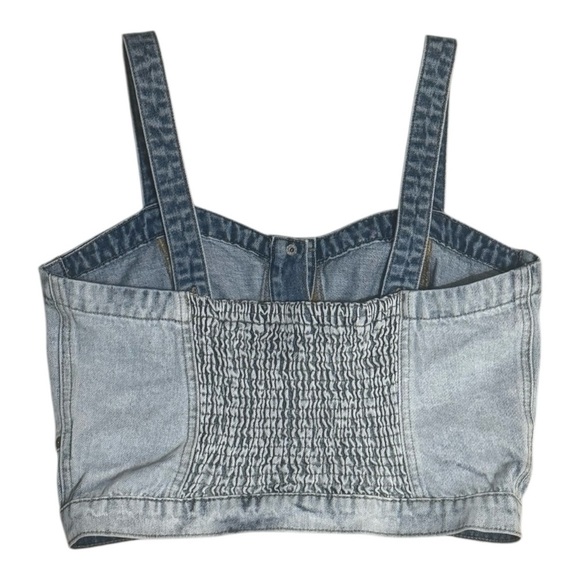 BLANKNYC Blank NYC Call Back Denim Bustier Tank Top Shirt Sz L Concert Festival - Picture 6 of 8